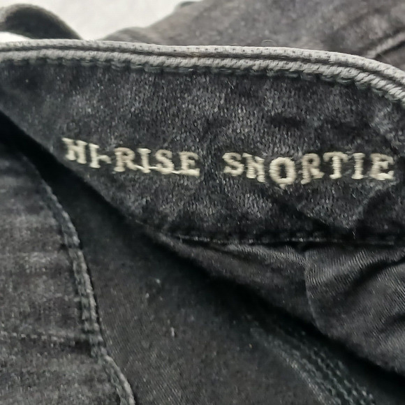 American Eagle Outfitters Black Shortie Denim Crochet Detail Shorts Size:4 26x2 - Picture 5 of 15